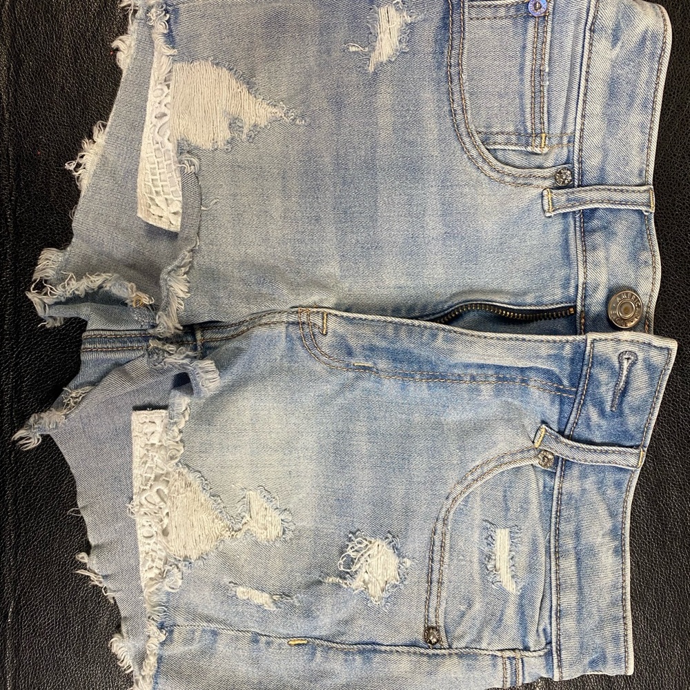 American Eagle Outfitters Distressed Blue Jean Shorts